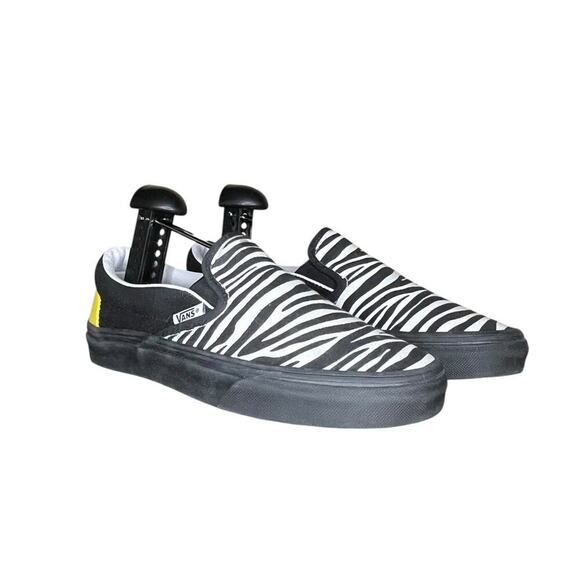 Vans Off The Wall Zebra Slip On Sneakers Size M6.5 W8 Black White - Picture 3 of 6